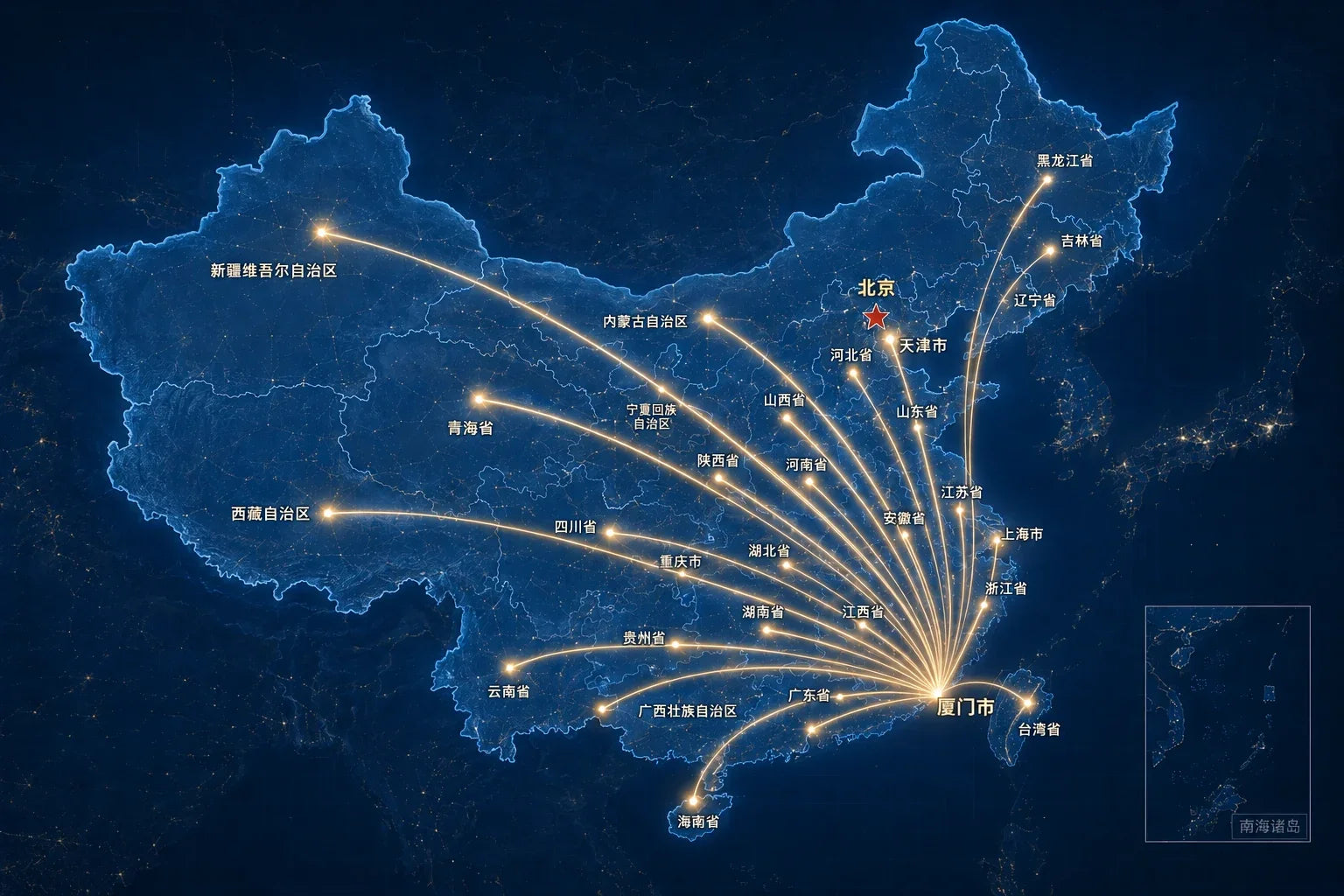华祥苑全国门店网络覆盖图
